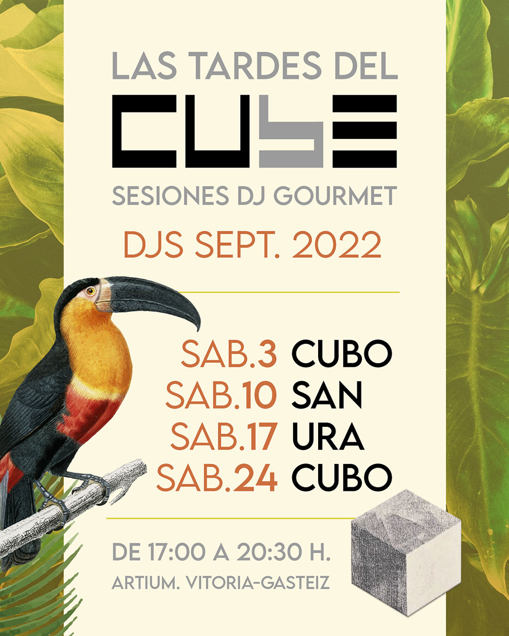 DJ Cubo & Invitad@s - Las Tardes del Cube - Artium, Vitoria-Gasteiz. Septiembre 2022